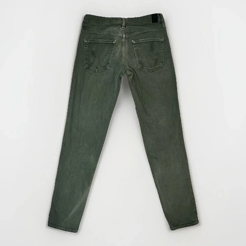 Vince Jeans Women’s Size 24 Green Lightly Distressed Skinny Fit Light Fading - Picture 2 of 12